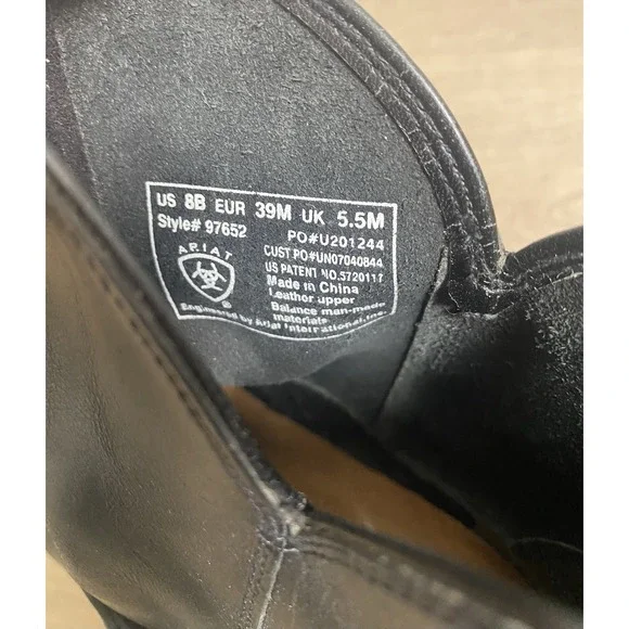 Ariat Women's Black Leather Harness Ankle Boots Western‎ Biker 97652 Size 8 - Picture 9 of 9